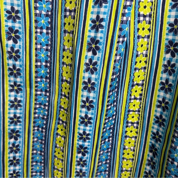 XOXO Green &Blue Floral Y2K Vintage 60’s Inspired Print Sleeveless Dress Size 11 - Picture 7 of 15